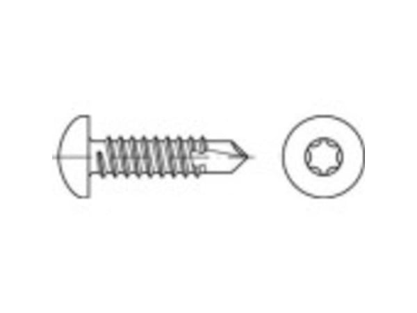 TOOLCRAFT 141617 borskrue 4,2 mm 22 mm T-profil DIN 7504 stål galvanisert 1000 stk
