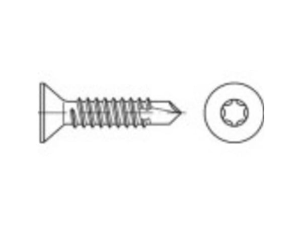 TOOLCRAFT 141579 borreskrue 6,3 mm 19 mm T-profil DIN 7504 stål galvanisert 250 stk