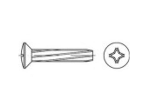 TOOLCRAFT 141843 Litteäpäiset ruuvit M6 20 mm Lapiokutteri Philips DIN 7516 Teräs Sinkitty 500 kpl