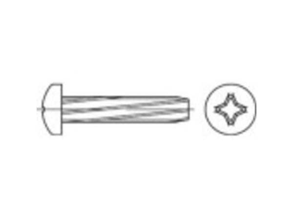 TOOLCRAFT 141774 plateskruer M6 40 mm kryss Philips DIN 7516 stål galvanisert, 250 stk