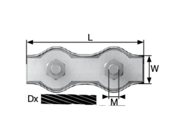 dörner + helmer 4814444 Wireklemme 2 mm Stål Galvaniseret 20 stk