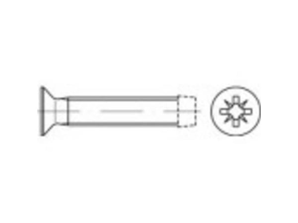 TOOLCRAFT gjengeskruer M2.5 6 mm kryssgjeng Pozidriv DIN 7500 stål galvanisert 1000 stk