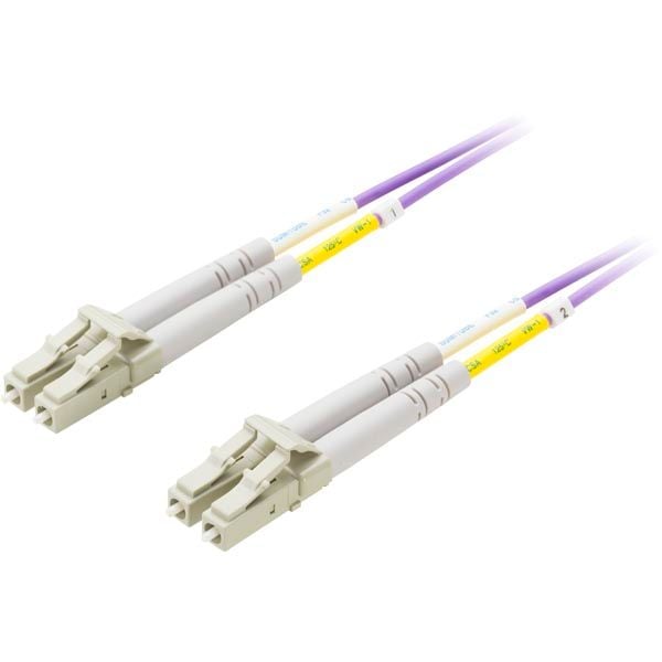 DELTACO - Nettverkskabel - LC multimodus (hann) til LC multimodus (hann) - 10 m - 10 m - fiberoptisk - 50 / 125 mikroner - OM4