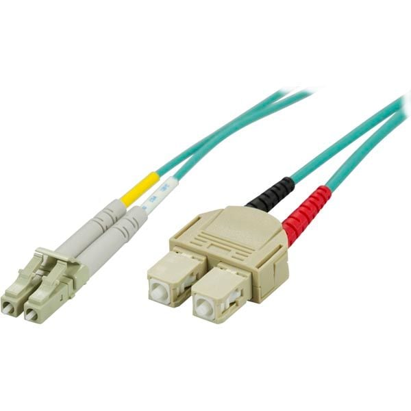 DELTACO - Nettverkskabel - LC multimodus (hann) til SC flermodus (hann) - 10 m - 10 m - fiberoptisk - 50 / 125 mikroner - OM3