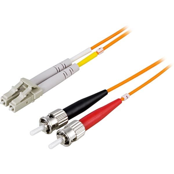 DELTACO - Verkkokaapeli - LC multimode (uros) - ST multimode (uros) - 1 m. - valokuitu