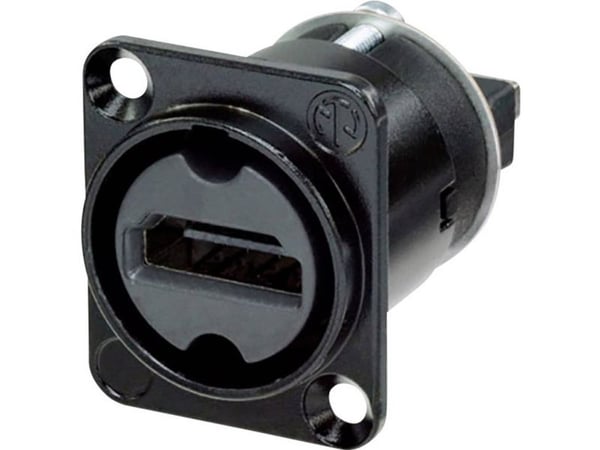 Neutrik NAHDMI-W-B, HDMI 1.4, Musta, Messinki, Kromi, Polybutyleenitereftalaatti (PBT), Sinkittyä terästä, IP65, UL 94 V-0, 31 mm