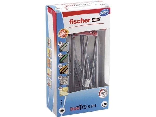 Fischer DUOTEC 10 S PH LD, Ekspansjonsanker, Betong, Metall, Grå, 50 mm, 1 cm