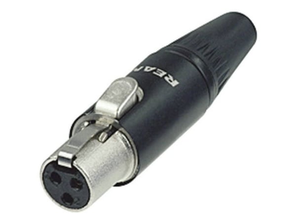 REAN RT3FC-B, XLR, svart, sølv, sink, gull, 5 A, -30 - 85 °C