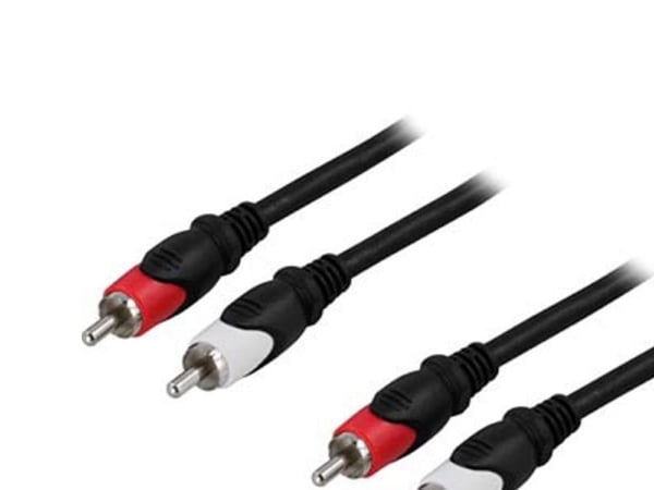 DELTACO MM-108 - Lydkabel - RCA x 2 hann til RCA x 2 hann - 50 cm - svart
