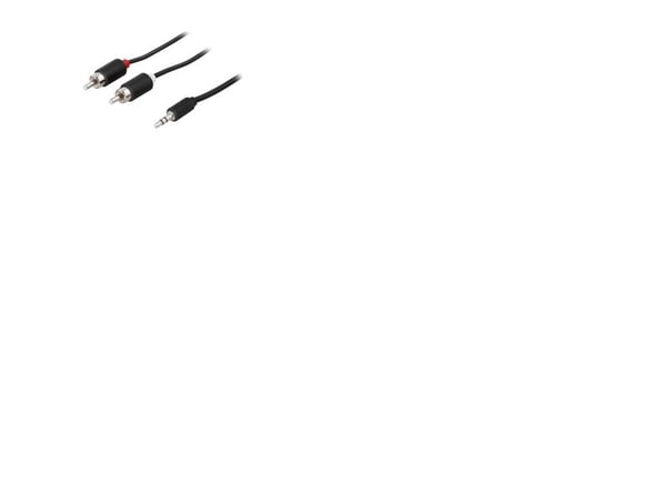 DELTACO - Lydkabel - RCA hann til mini-phone stereo 3.5 mm hann - 3 m - svart