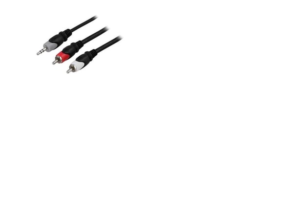 DELTACO - Lydkabel - mini-phone stereo 3.5 mm hann til RCA hann - 20 m