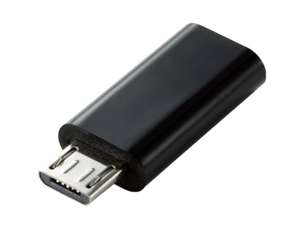 Renkforce RF-4472838, Micro USB-B, USB Type C, Musta