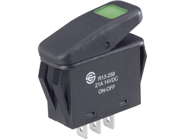 TRU COMPONENTS 1587862 Keinukytkin TC-R13-258B B/G 14 V/DC 21 A 1 x Off/On IP66 Naksahtava 1 kpl