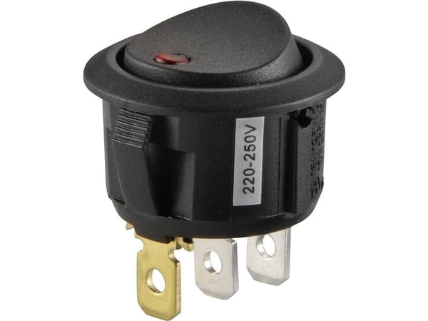 TRU COMPONENTS keinukytkin TC-R13-208B2-02 RD 250 V/AC 10 A 1 x Off/On Klikkaava 1 kpl