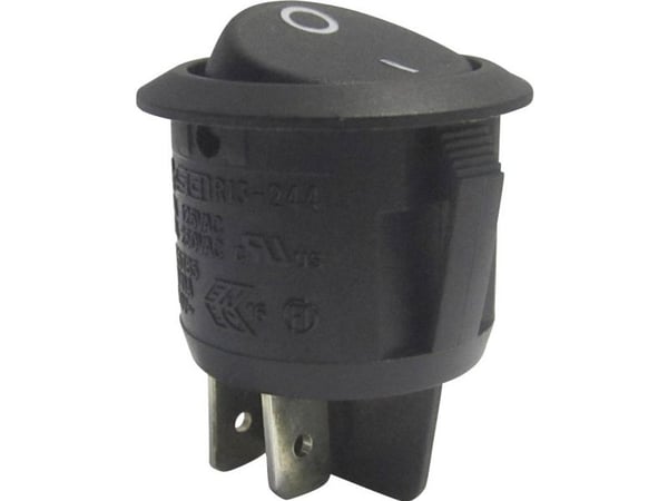 TRU COMPONENTS keinukytkin TC-R13-244A-02 MUSTA 250 V/AC 10 A 2 x Off/On Klikkaava 1 kpl