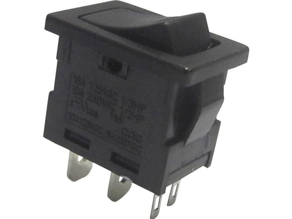 TRU COMPONENTS keinukytkin TC-R13-66L-02 250 V/AC 6 A 1 x Off/On Klikkaava 1 kpl