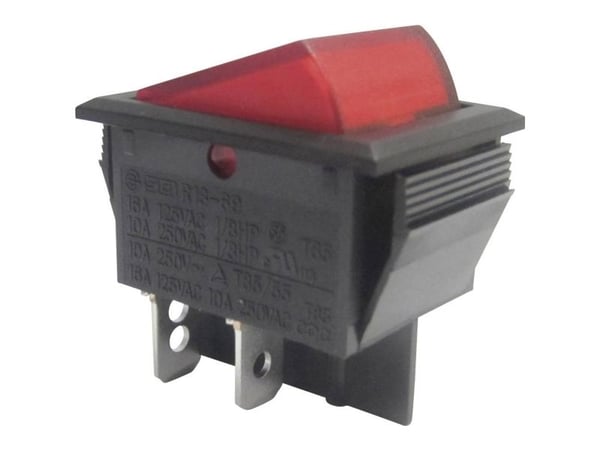 TRU COMPONENTS 1587524 Keinukytkin TC-R13-69B-01 RD 250 V/AC 10 A 2 x Off/On Klikkaava 1 kpl