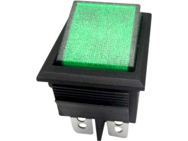 TRU COMPONENTS 1587525 Keinukytkin TC-R13-69B-01 GN 250 V/AC 10 A 2 x Off/On Klikkaava 1 kpl