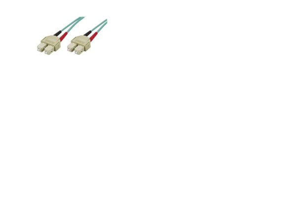 DELTACO - Nettverkskabel - SC flermodus (hann) til SC flermodus (hann) - 5 m - 5 m - fiberoptisk - 50 / 125 mikroner - OM3