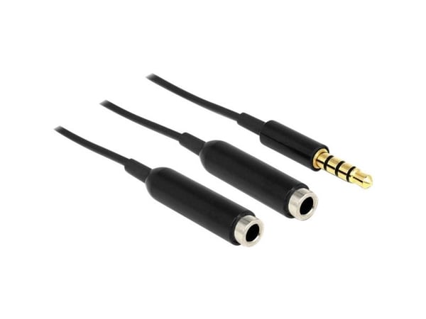 DeLOCK 65575, 3.5mm, Uros, 2 x 3.5mm, Naaras, 0,25 m, Musta