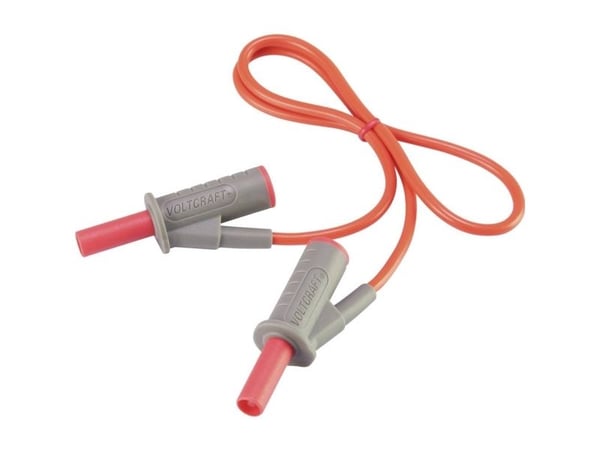 VOLTCRAFT MSB-501 Sikkerhedsprøveledning [Lamelstik 4 mm - Lamelstik 4 mm] 0,50 m Rød 1 stk
