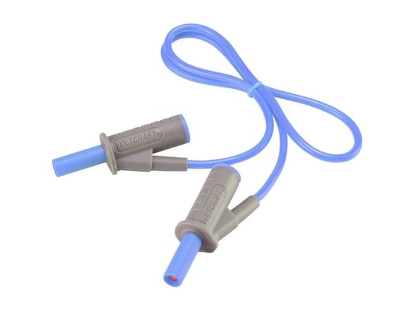 VOLTCRAFT MSB-501 Turvatestausjohto [Lamellipistoke 4 mm - Lamellipistoke 4 mm] 0,50 m Sininen 1 kpl 1 kpl