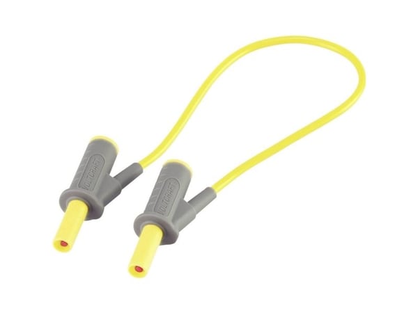 VOLTCRAFT MSB-501 säkerhetstestkabel, 4 mm labb-typ - 4 mm labb-typ, 25,00 cm, gul, 1 st