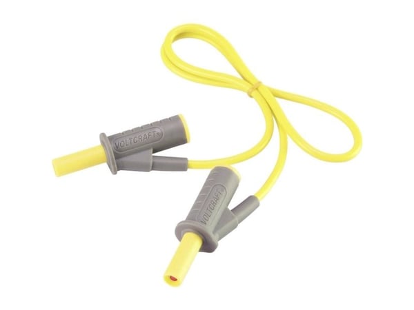 VOLTCRAFT MSB-501 Turvatestausjohto [Lamellipistoke 4 mm - Lamellipistoke 4 mm] 0,50 m Keltainen 1 kpl 1 kpl