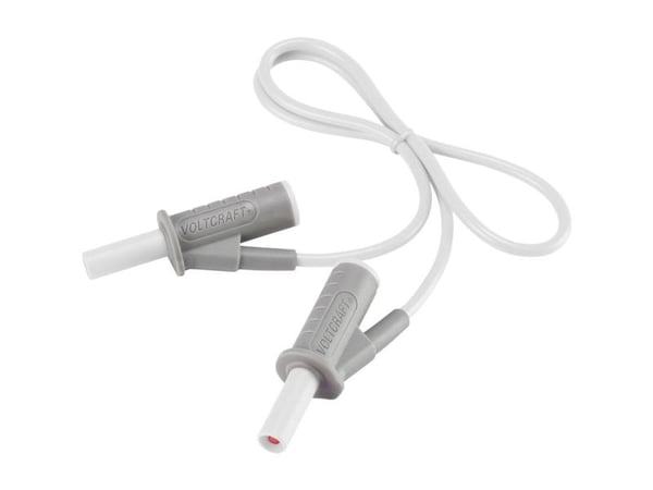 VOLTCRAFT MSB-501 säkerhetstestledning […Plattstift 4 mm - Plattstift 4 mm] 0,50 m vit 1 st