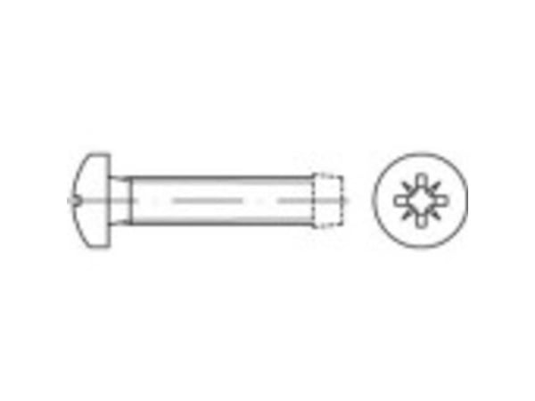 TOOLCRAFT gjengeskruer M4 10 mm kryssspor Pozidriv DIN 7500 stål galvanisert 2000 stk