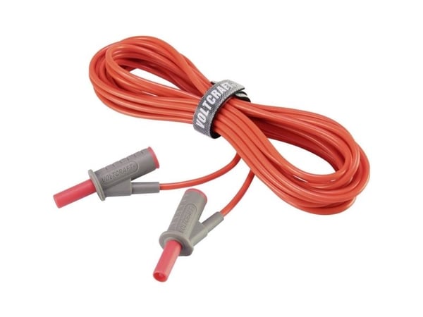 VOLTCRAFT MSB-501 Sikkerhedsprøveledning [Lamelstik 4 mm - Lamelstik 4 mm] 5.00 m Rød 1 stk