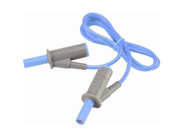 VOLTCRAFT MSB-501 Turvatestausjohto [Lamellipistoke 4 mm - Lamellipistoke 4 mm] 0,75 m sininen 1 kpl 1 kpl