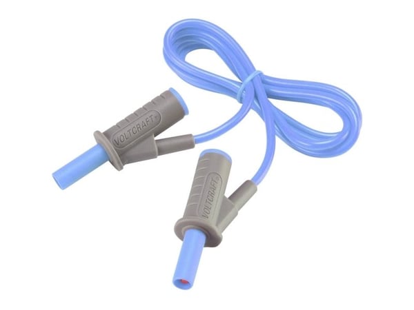 VOLTCRAFT MSB-501 Turvatestausjohto [Lamellipistoke 4 mm - Lamellipistoke 4 mm] 1.00 m Sininen 1 kpl 1 kpl