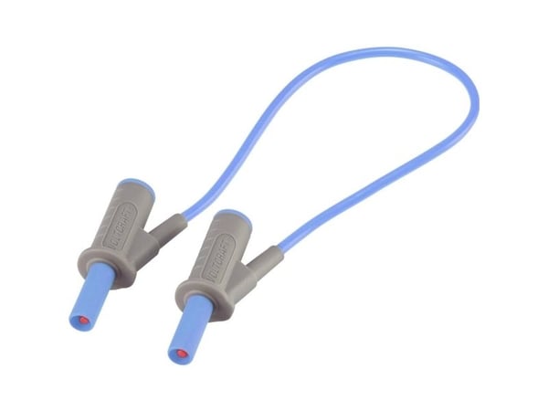 VOLTCRAFT MSB-501 Turvatestausjohto [Lamellipistoke 4 mm - Lamellipistoke 4 mm] 25.00 cm Sininen 1 kpl 1 kpl