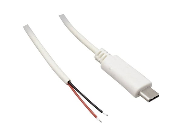 Conrad USB C 3.1-plugg med åpen kabelende USB C 3.1 TRU KOMPONENTER Innhold: 1 stk, 1,8 m, USB C, USB 3.2 Gen 1 (3.1 Gen 1), Vit