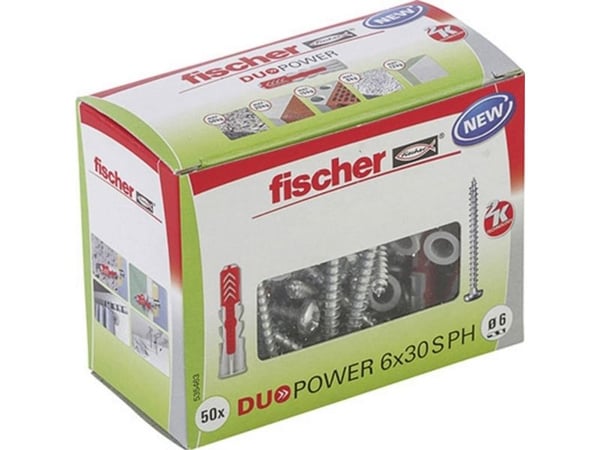 Fischer DUOPOWER 6x30 S PH LD 2-komponents råplugg 30 mm 6 mm 535463 50 st