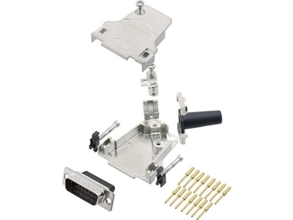 encitech D45ZF15-DBCP15-K 6355-0049-02 D-SUB tappiliuska 45° Navanumero: 15 Crimp 1 kpl