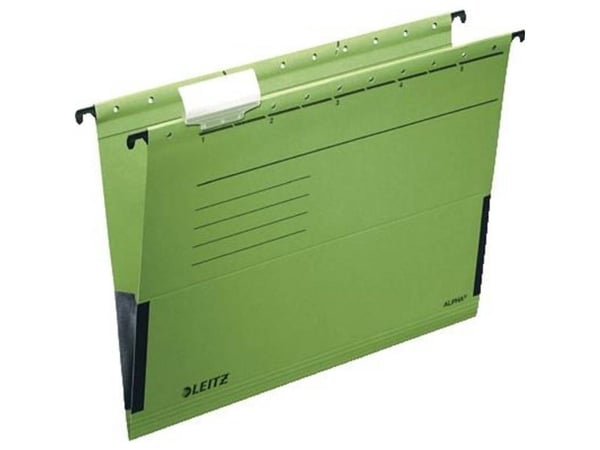Leitz ALPHA - Hengefil - V-sokkel - for A4 (210 x 297 mm) - med fliker - grønn
