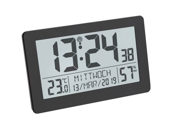 TFA-Dostmann 60.2557.01, Digital vekkerklokke, Rektangel, Sort, Plast, -10 - 50 °C, °C