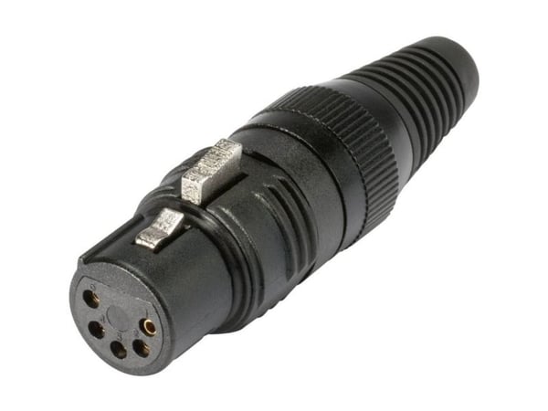 Hicon HI-X5CF-G XLR-kontakt, rett hann, 5-polet, sort, 1 stk