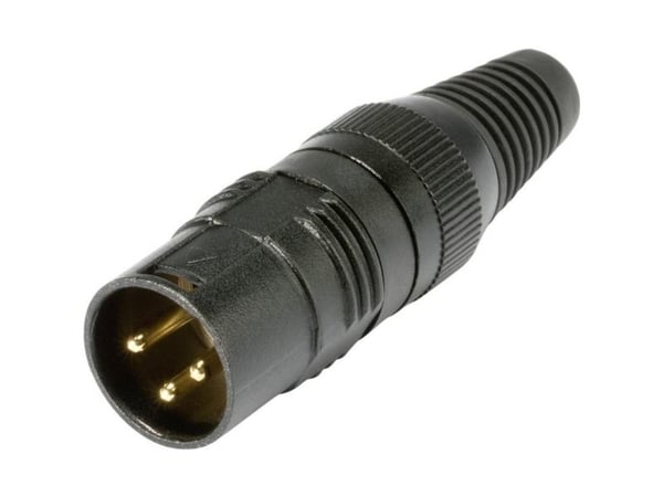 Hicon HI-X3CM-G XLR-plugg rett, poler 3, sort