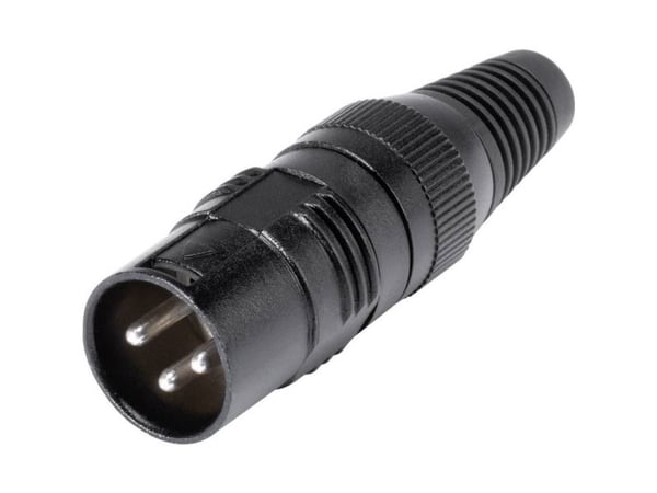 Hicon HI-X3CM-M XLR-kontakt hann, rett, poltall: 3, sort, 1 stk
