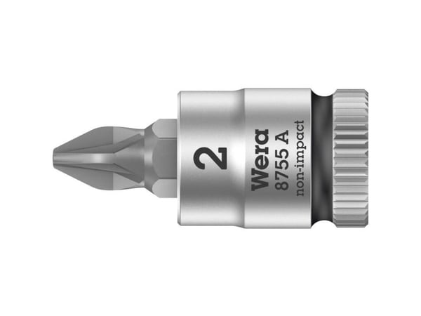 Wera 8755 A 05003354001 Kryssspor Pozidriv Socket bits innsats PZ 2 1/4 (6,3 mm)