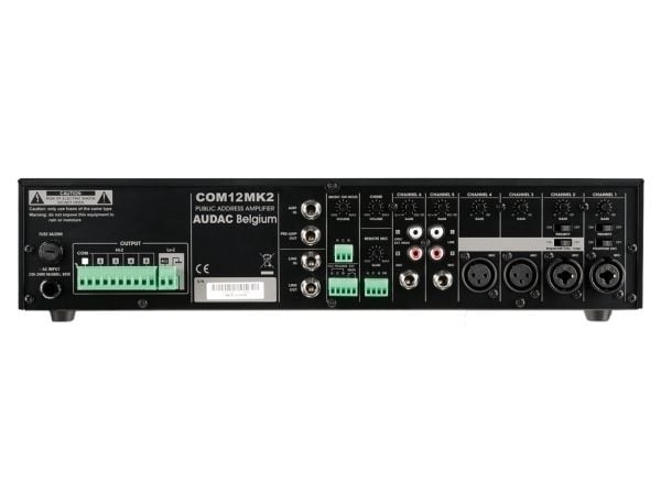 Audac COM12MK2 - Mixerförstärkare - drivna - 6 kanaler - 120 Watt - kan monteras i rack