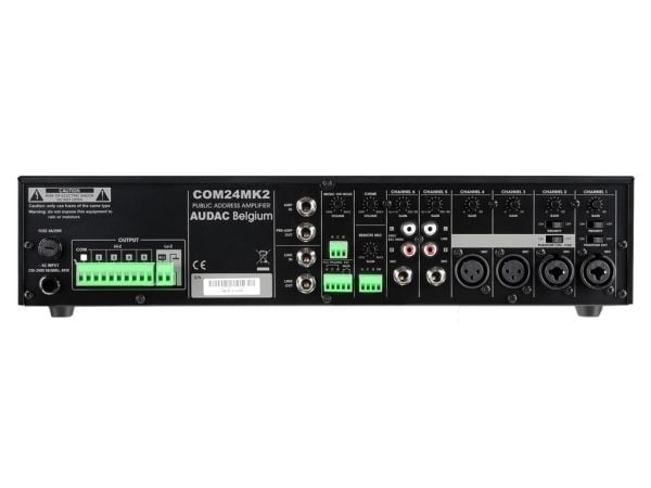Audac COM24 - Mixerförstärkare - drivna - 6 kanaler - 240 Watt - kan monteras i rack