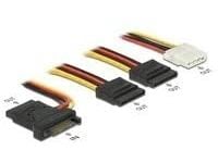 Delock - Strømadapter - SATA-strøm til 4-pin intern strøm, SATA-strøm - 20 cm - svart
