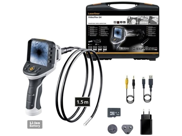 Laserliner VideoFlex G4 Micro, 8,89 cm (3.5"), 640 x 480 pixlar, 53°, 6 mm, Svart, Vit, IP54