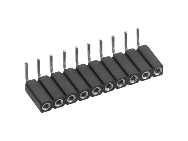 Conrad Connettore femmina precisione Numero di righe 1 Poli per fila 20, 20 Pin strip, Sort, Hankjønn/hunkjønn, Ledning feste, Termoplast, Kopper
