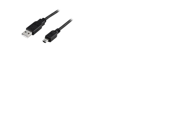 DELTACO USB-27S - USB-kabel - USB (hann) til mini-USB type B (hann) - USB 2.0 - 3 m - svart