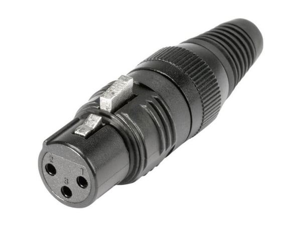 Hicon HI-X3CF-G XLR-kontakt tilkobling, rette poler: 3 sort 1 stk
